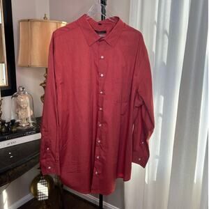 Synergy Performance Mens Red Stretch Long Sleeve Button Up Shirt Size XL